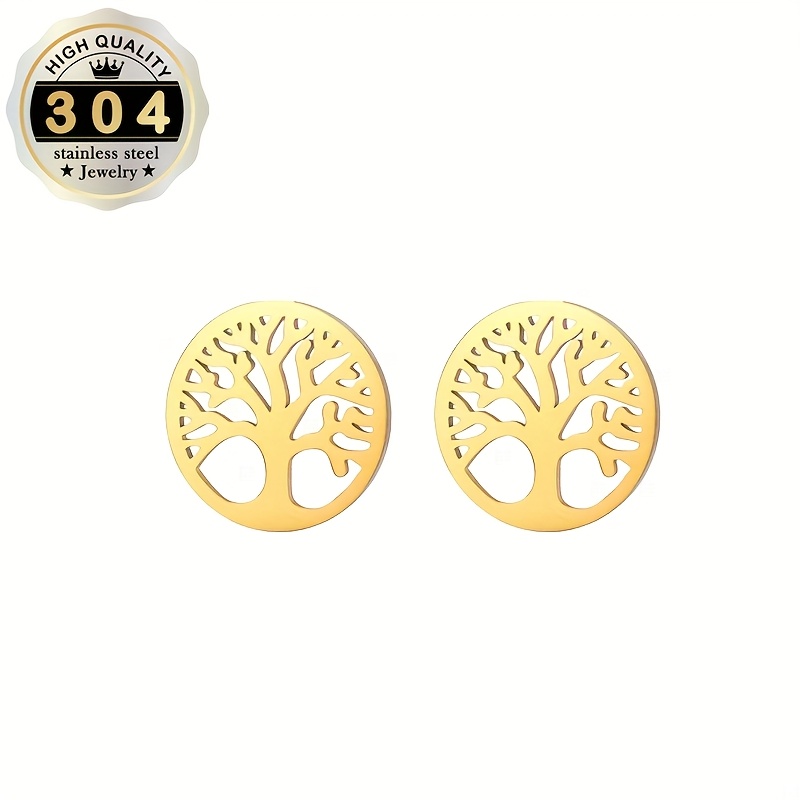 Women's Tree of Life Earrings, 304 Stainless Steel Hypoallergenic